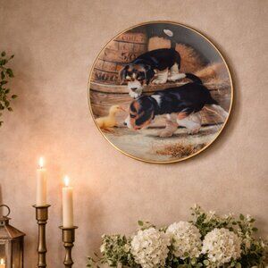 "Getting Acquainted" Jim Lamb Puppy Playtime 8" Plate Collection 1987